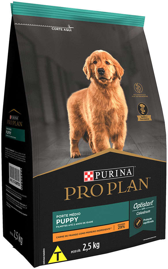 Ração Seca Nestlé Purina Pro Plan Frango Cães Filhotes Raças Médias - 2,5Kg