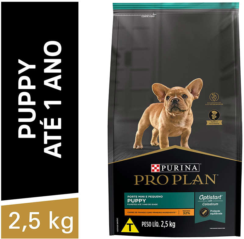 Ração Seca Nestlé Purina Pro Plan Frango Cães Filhotes Raças Pequenas - 2,5Kg