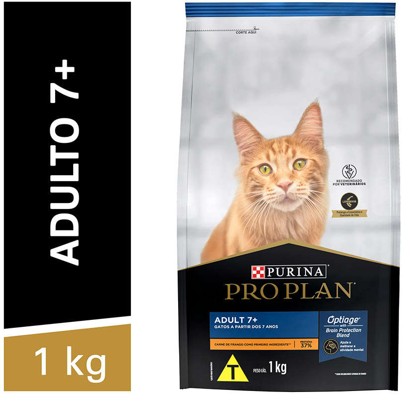 Ração Seca Nestlé Purina Pro Plan para Gatos Adultos a Partir de 7 Anos - 1Kg