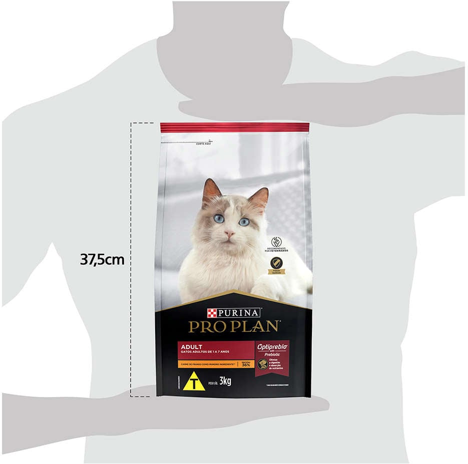Ração Seca Nestlé Purina Pro Plan Frango para Gatos Adultos - 3Kg