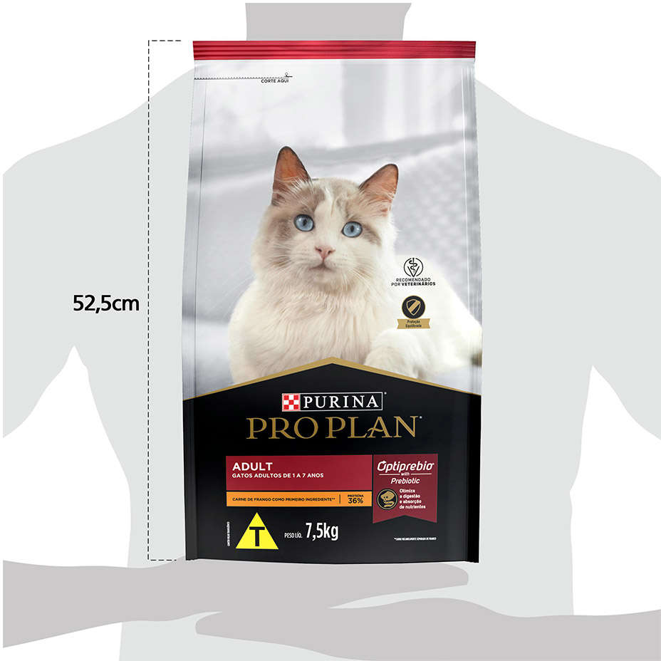 Ração Seca Nestlé Purina Pro Plan Frango para Gatos Adultos - 7,5Kg