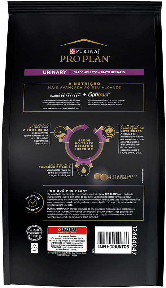 Ração Seca Nestlé Purina Pro Plan Trato Urinário Frango para Gatos Adultos - 1Kg