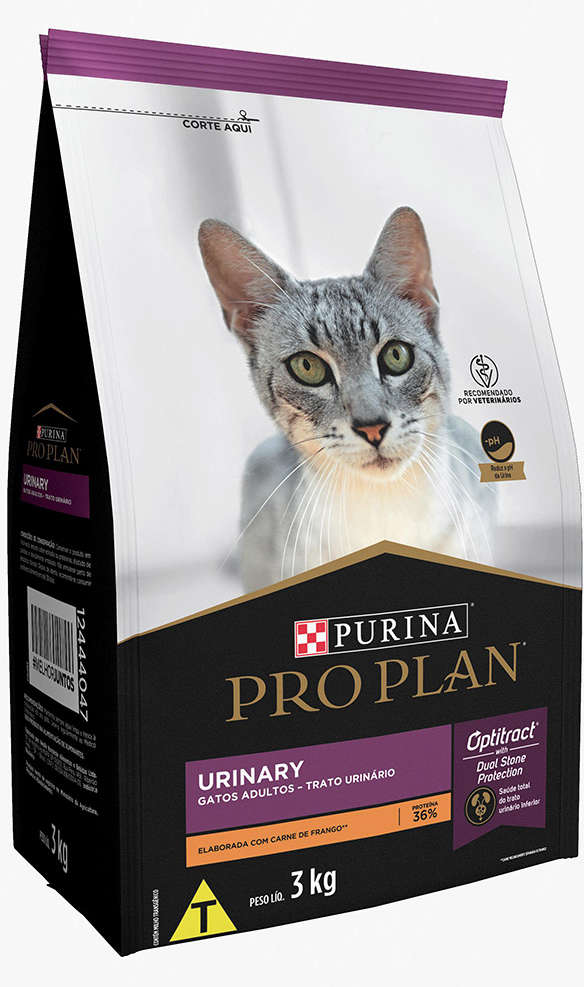 Ração Seca Nestlé Purina Pro Plan Trato Urinário Frango para Gatos Adultos - 3Kg