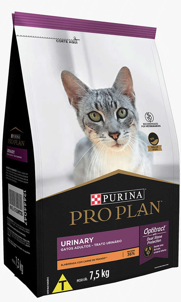 Ração Seca Nestlé Purina Pro Plan Trato Urinário Frango para Gatos Adultos - 7,5Kg