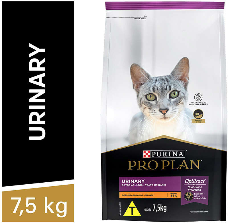 Ração Seca Nestlé Purina Pro Plan Trato Urinário Frango para Gatos Adultos - 7,5Kg