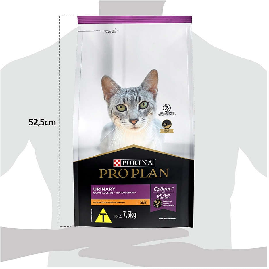 Ração Seca Nestlé Purina Pro Plan Trato Urinário Frango para Gatos Adultos - 7,5Kg