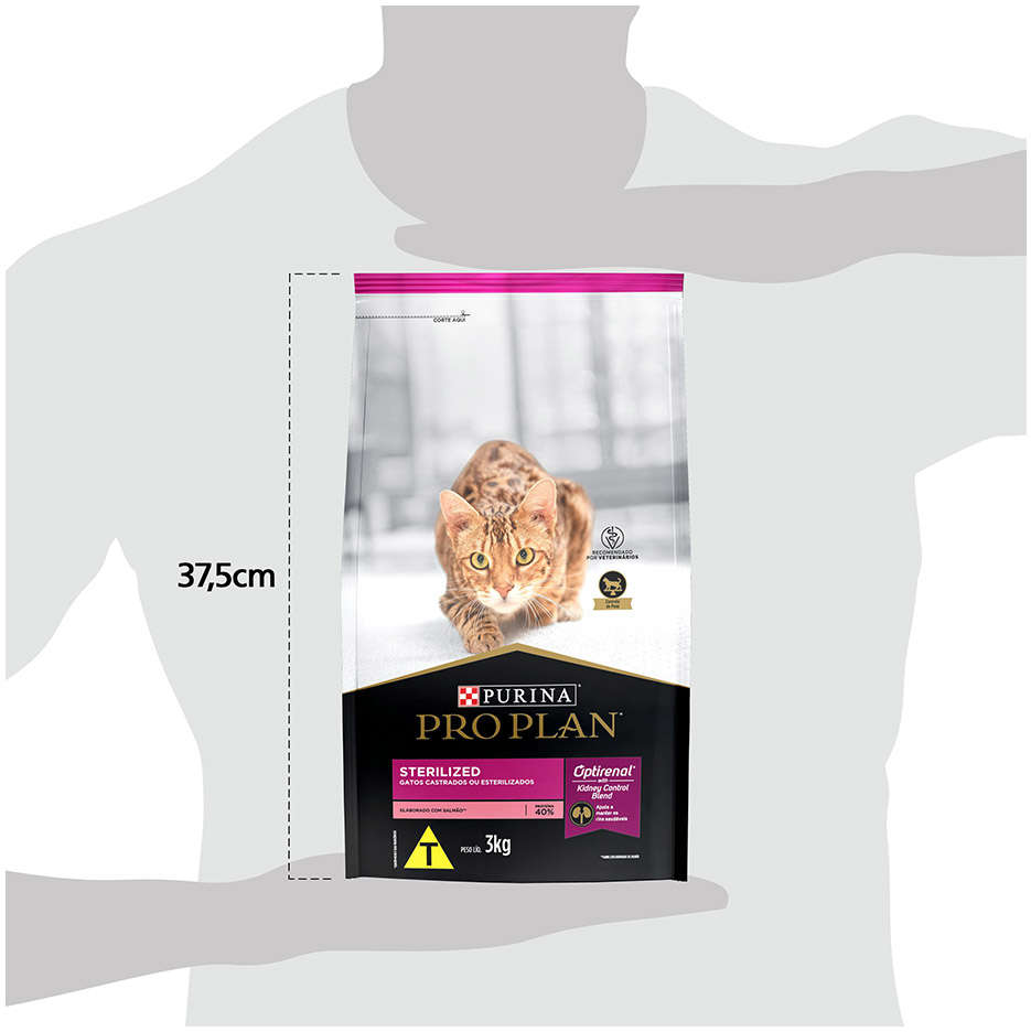 Ração Seca Nestlé Purina Pro Plan Salmão para Gatos Adultos Castrados - 3Kg