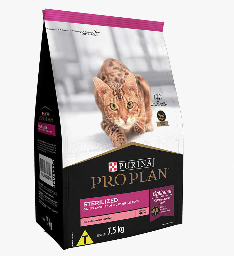 Ração Seca Nestlé Purina Pro Plan Salmão para Gatos Adultos Castrados - 7,5Kg