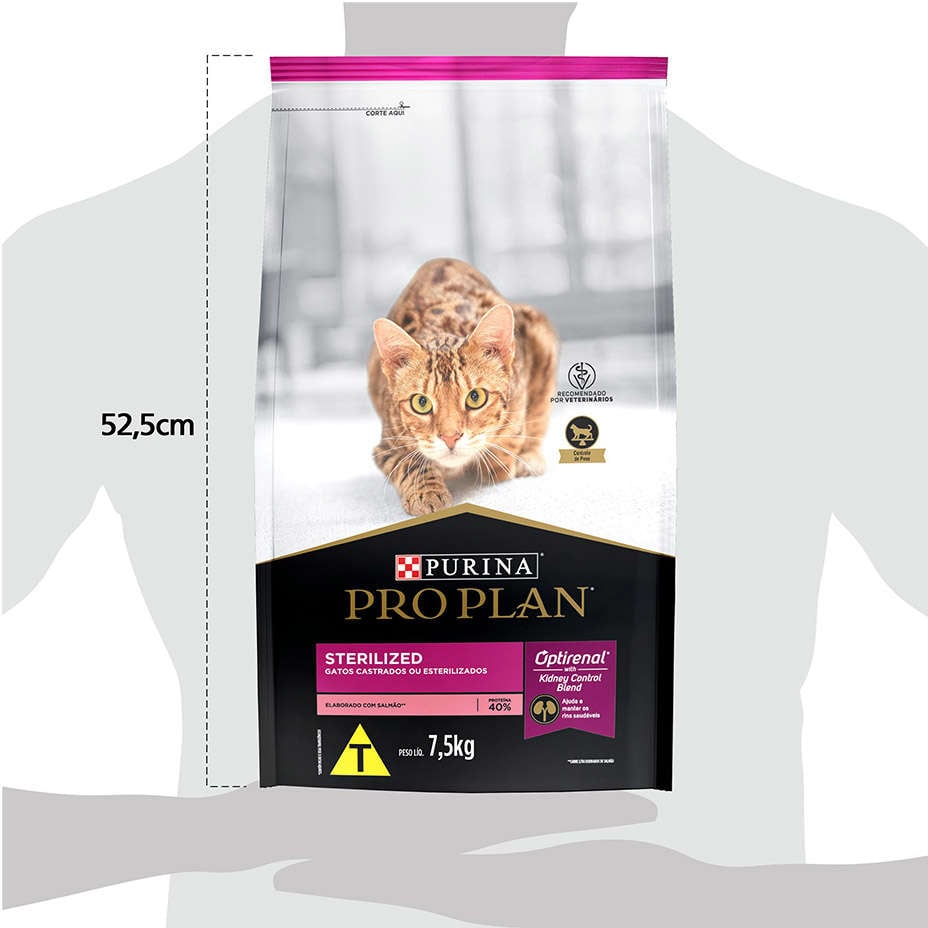 Ração Seca Nestlé Purina Pro Plan Salmão para Gatos Adultos Castrados - 7,5Kg