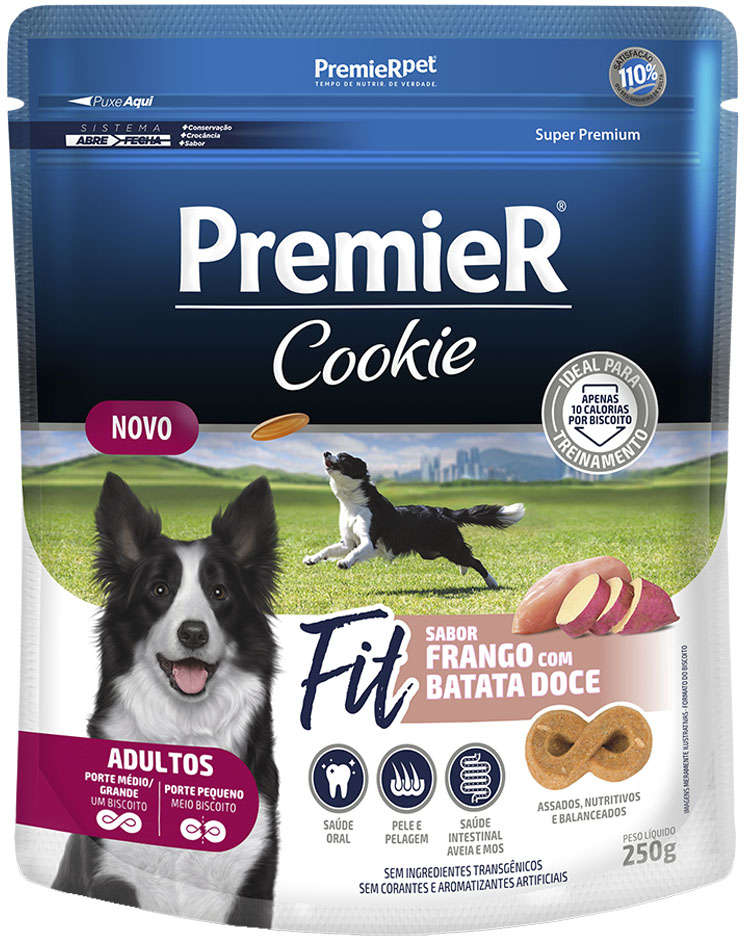 Biscoito PremieR Cookie para Cães Sabor Batata Doce e Frango - 250g