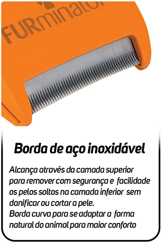 Escova Furminator New Cães Pelo Longo - Tam. M