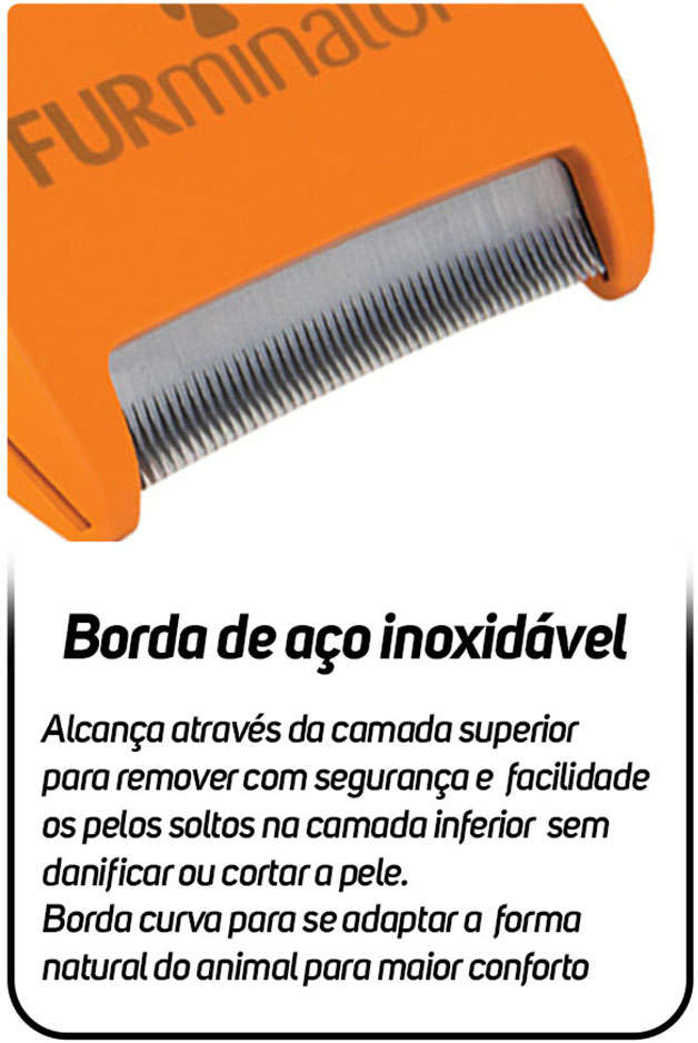 Escova Furminator New Cães Pelo Curto - Tam. M