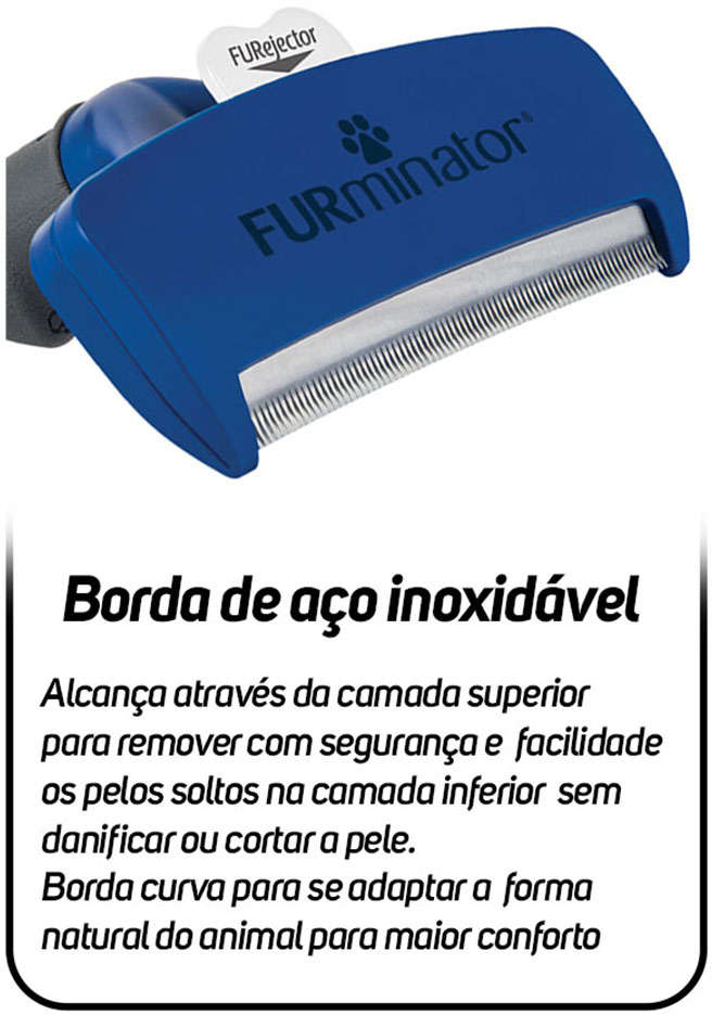 Escova Furminator New Cães Pelo Longo - Tam. G
