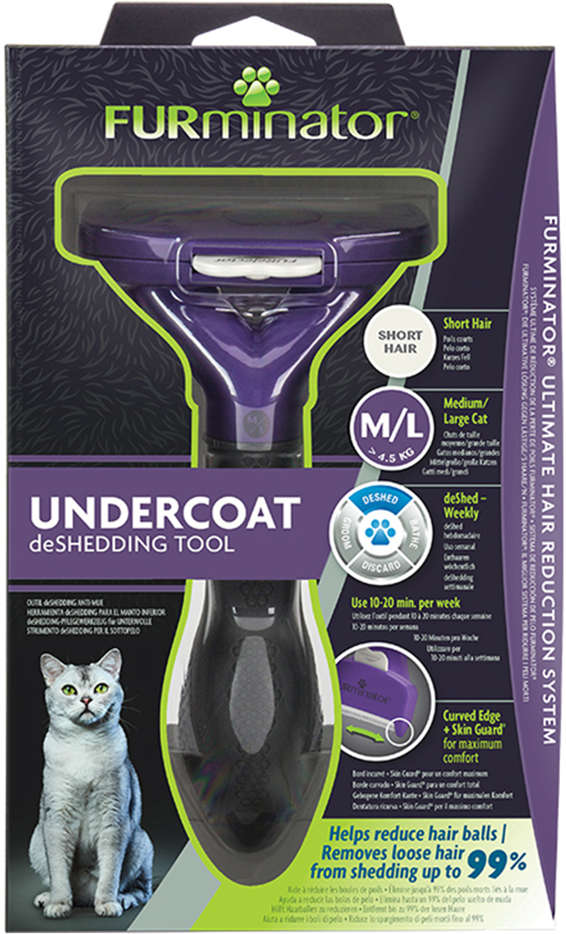 Escova Furminator New Gatos Pelo Curto - Tam. M/G