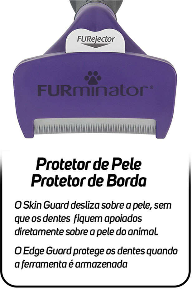 Escova Furminator New Gatos Pelo Curto - Tam. M/G