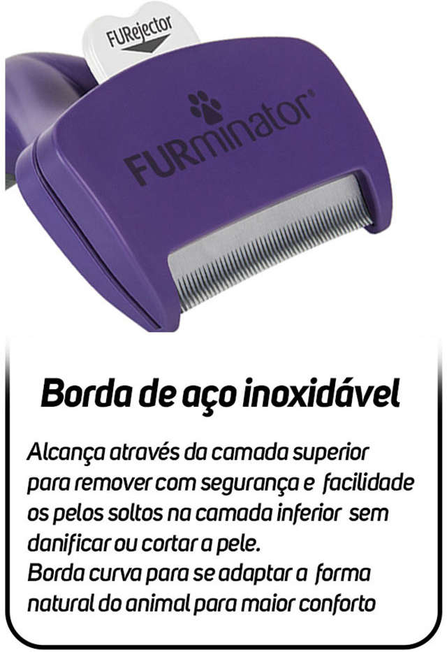 Escova Furminator New Gatos Pelo Longo - Tam. M/G