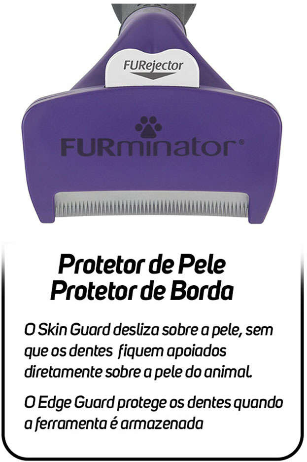 Escova Furminator New Gatos Pelo Longo - Tam. M/G