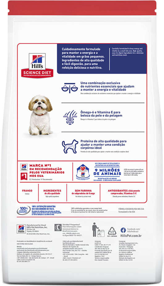 Ração Seca Hill's Science Diet Pedaços Pequenos para Cães Adultos 7+ Sênior - 6,8Kg