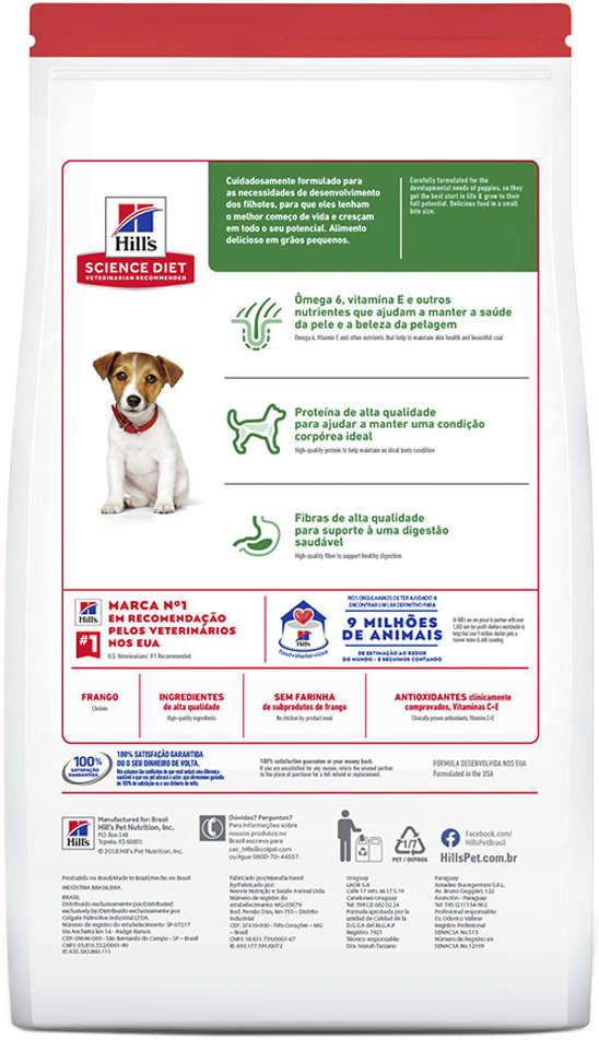 Ração Seca Hill's Science Diet Pedaços Pequenos para Cães Filhotes - 2,04Kg