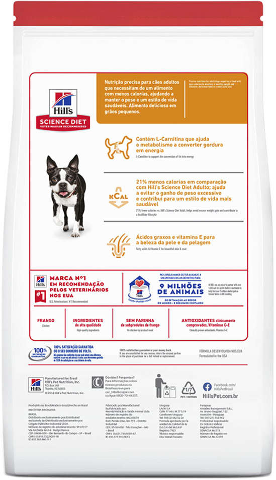 Ração Seca Hill's Science Diet Light Pedaços Pequenos para Cães Adultos - 2,27Kg