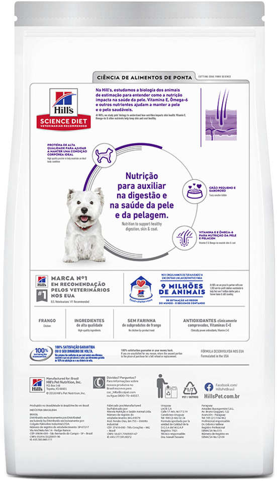 Ração Seca Hill's Pedaços Pequenos Pele Sensível para Cães Adultos - 1,8Kg