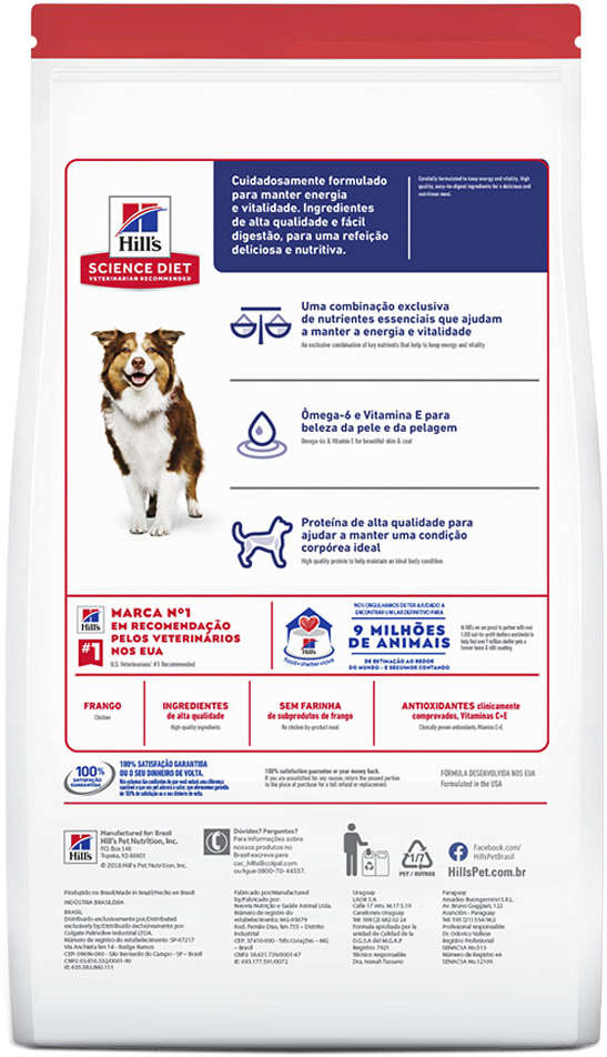 Ração Seca Hill's Science Diet para Cães Adultos 7+ Sênior - 6,8Kg