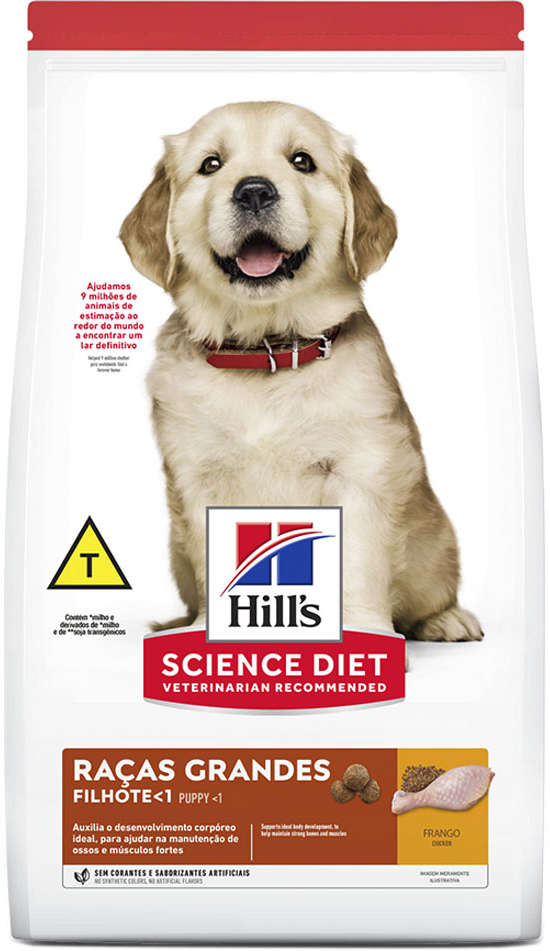 Ração Seca Hill's Science Diet para Cães Filhotes Raças Grandes - 7,03Kg