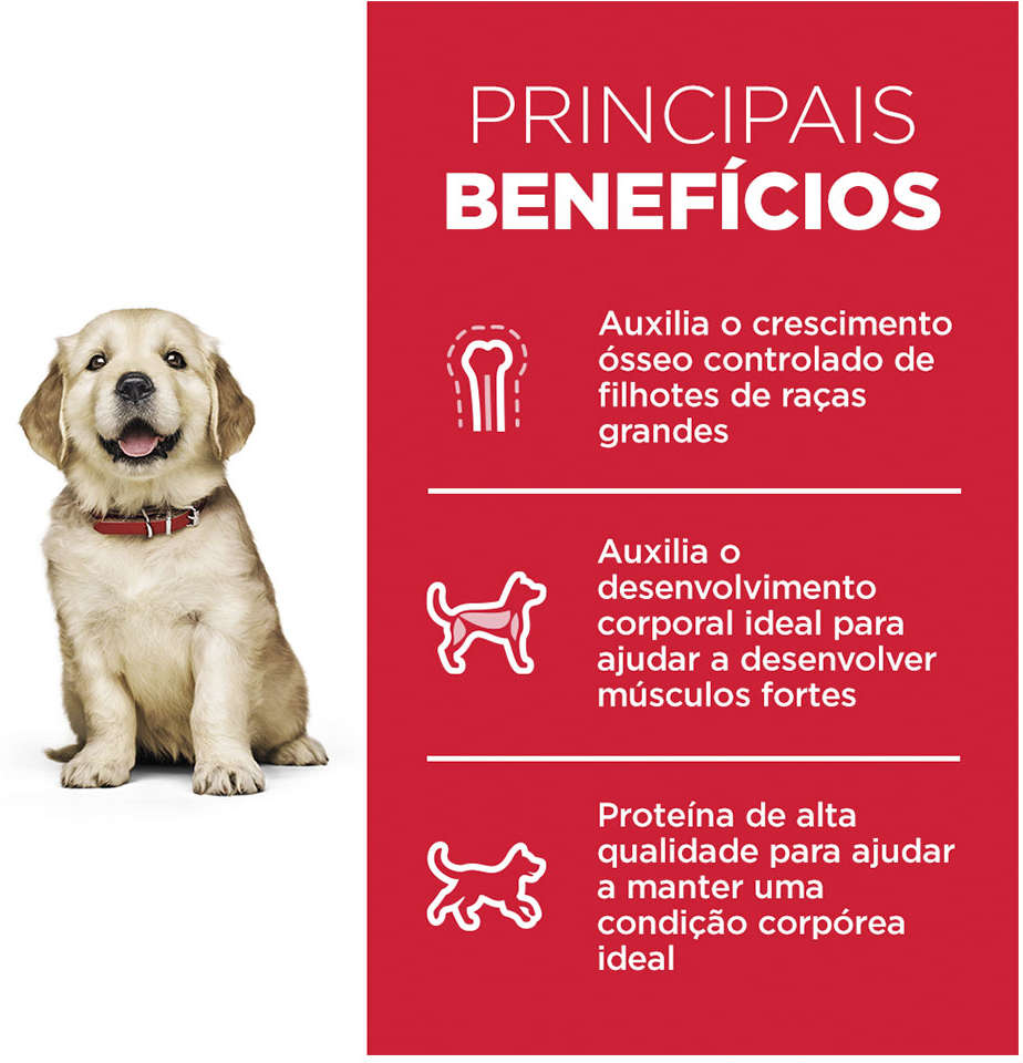 Ração Seca Hill's Science Diet para Cães Filhotes Raças Grandes - 7,03Kg