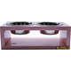 Comedouro Duplo Madeira Rosa para Cães e Gatos