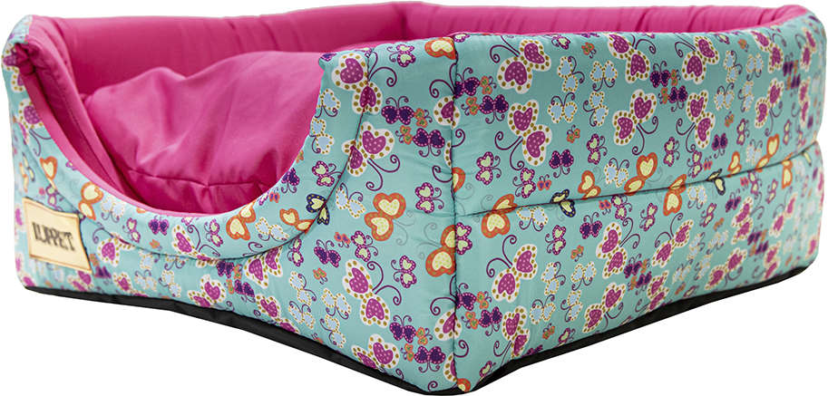 Cama Iglu 2 em 1 Rosa com Estampa Borboleta - Tam. G