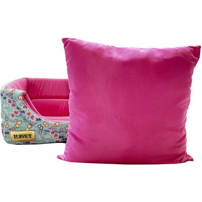 Cama Iglu 2 em 1 Rosa com Estampa Borboleta