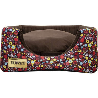 Cama Iglu 2 em 1 Luxo Marrom com Estampa Floral