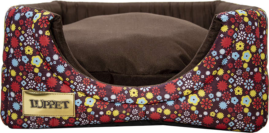Cama Iglu 2 em 1 Luxo Marrom com Estampa Floral - Tam. G