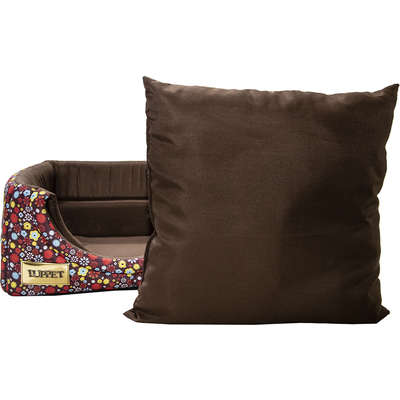 Cama Iglu 2 em 1 Luxo Marrom com Estampa Floral
