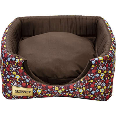 Cama Iglu 2 em 1 Luxo Marrom com Estampa Floral