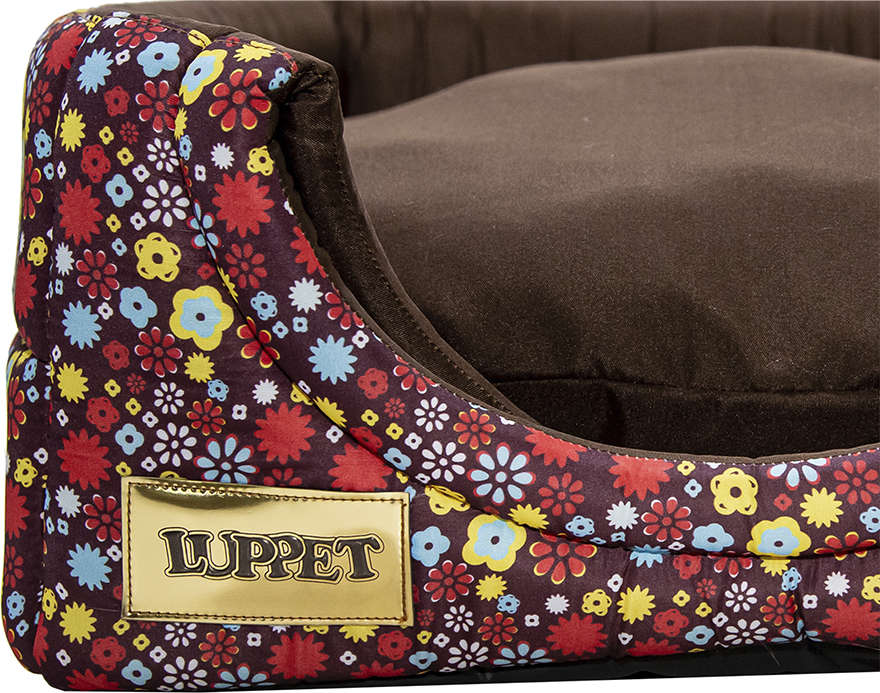 Cama Iglu 2 em 1 Luxo Marrom com Estampa Floral - Tam. G