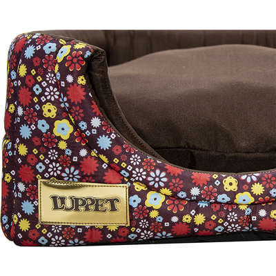 Cama Iglu 2 em 1 Luxo Marrom com Estampa Floral