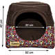 Cama Iglu 2 em 1 Luxo Marrom com Estampa Floral