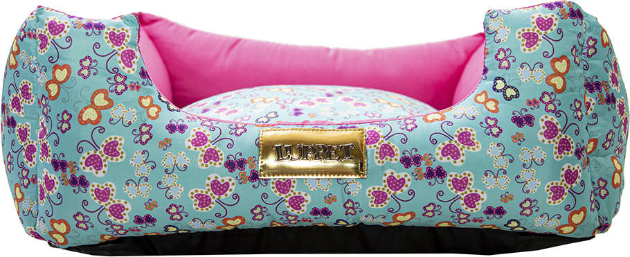 Cama Quadrada Rosa com Estampa Borboleta - Tam. GG
