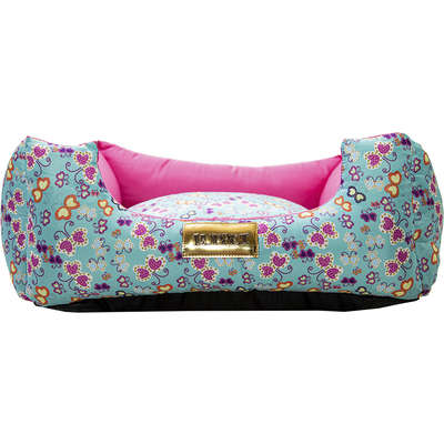 Cama Quadrada Rosa com Estampa Borboleta