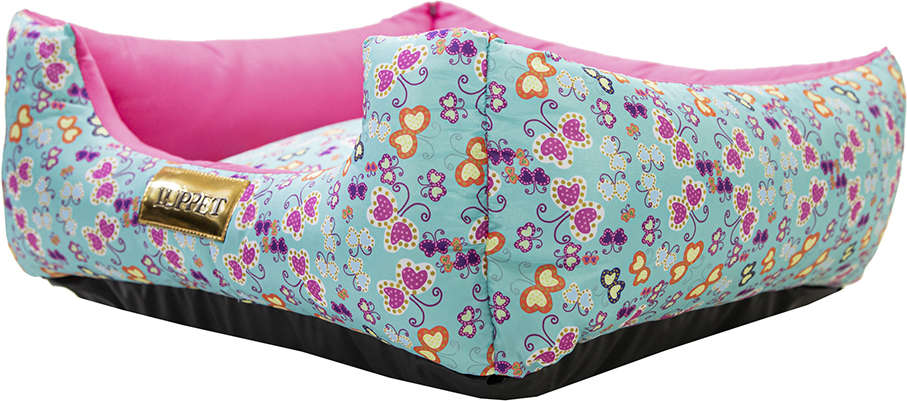 Cama Quadrada Rosa com Estampa Borboleta - Tam. GG