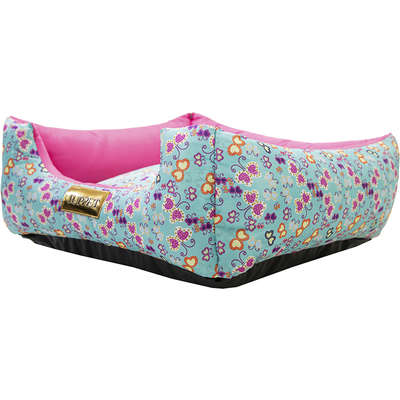 Cama Quadrada Rosa com Estampa Borboleta