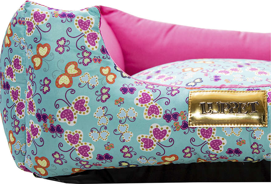 Cama Quadrada Rosa com Estampa Borboleta - Tam. GG