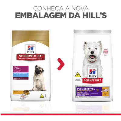 Ração Seca Hill's Science Diet Pedaços Pequenos Pele Sensível para Cães Adultos