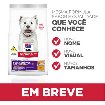 Ração Seca Hill's Science Diet Pedaços Pequenos Pele Sensível para Cães Adultos