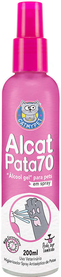 Álcool Gel Alcat Pata70 em Spray para Pets - 200 mL