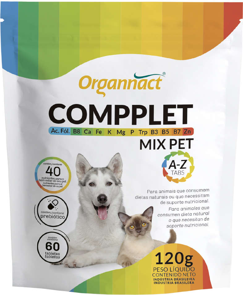 Suplemento Vitamínico Organnact Compplet Mix Pet A-Z Tabs - 120 g