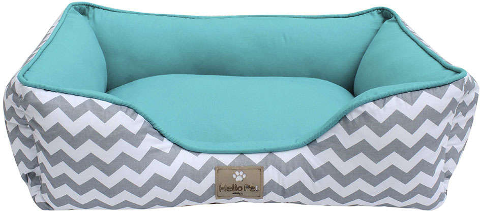 Cama Chevron Cinza para Cães e Gatos - Tam. P