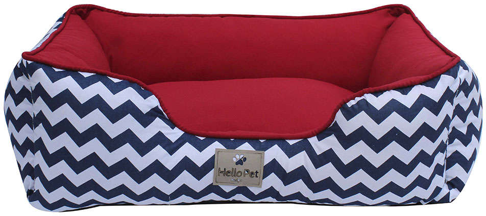 Cama Chevron Marinho para Cães e Gatos - Tam. G