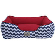 Cama Chevron Marinho para Cães e Gatos - Tam. G